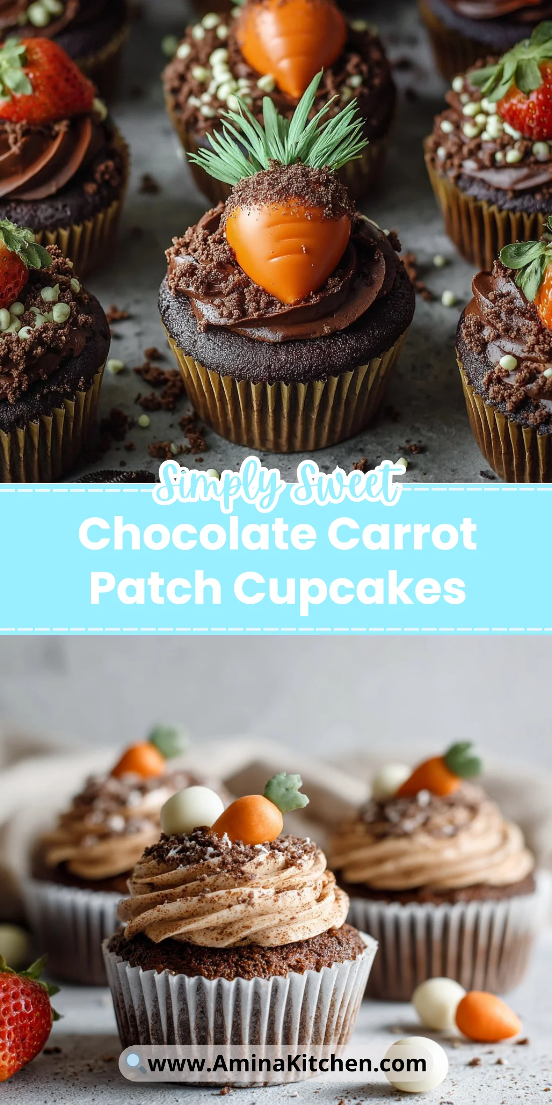 Chocolate Carrot Patch Cupcakes