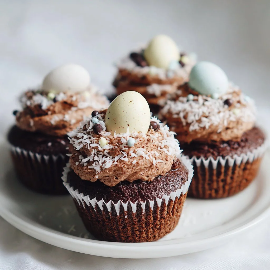 Coconut Chocolate Easter Cupcakes