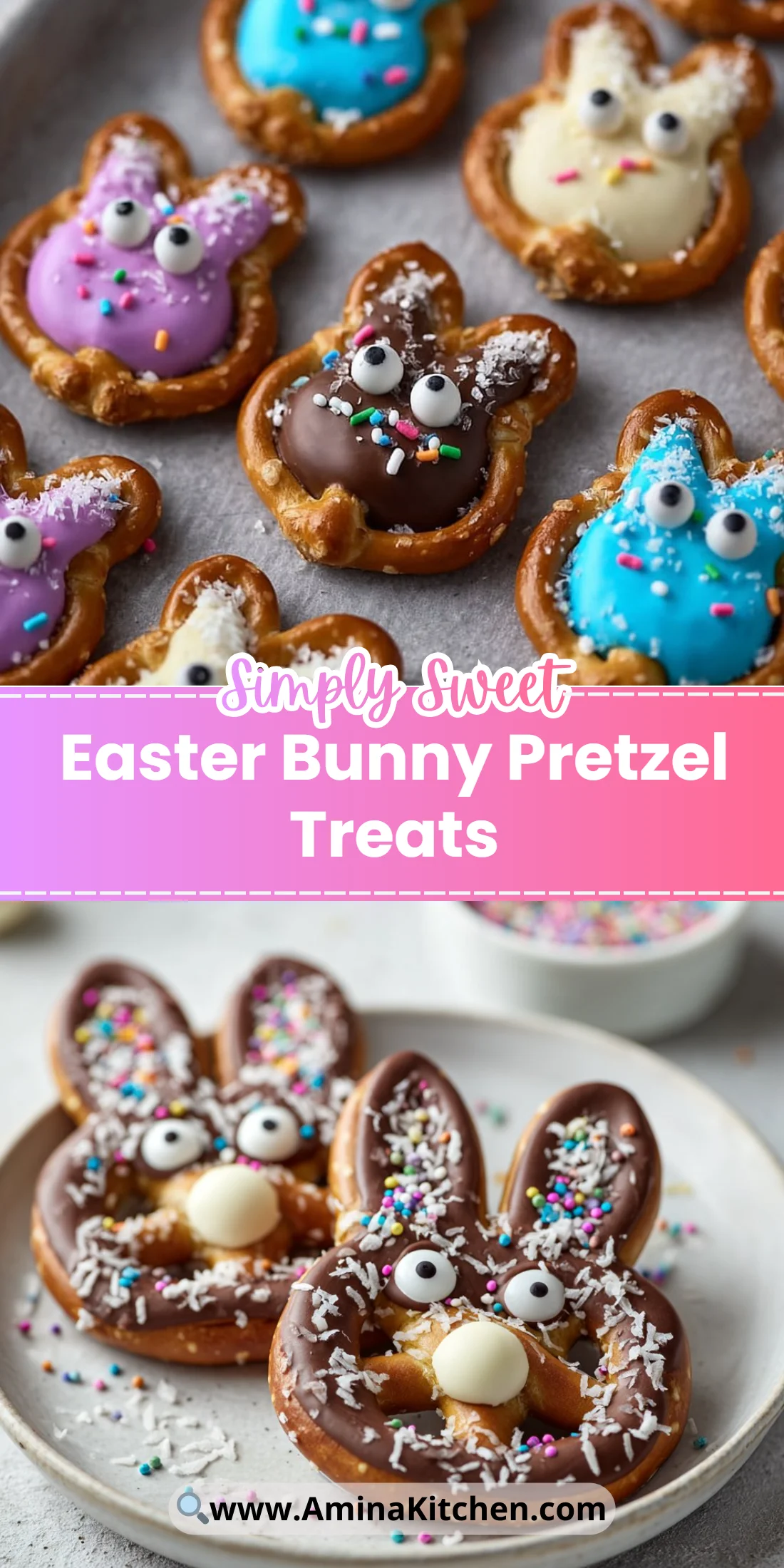 Easter Bunny Pretzel Treats