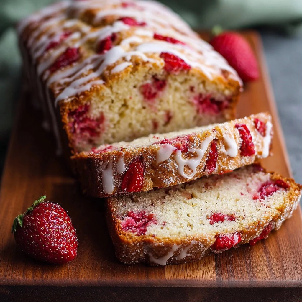Delicious homemade easy strawberry bread fresh out of the oven
