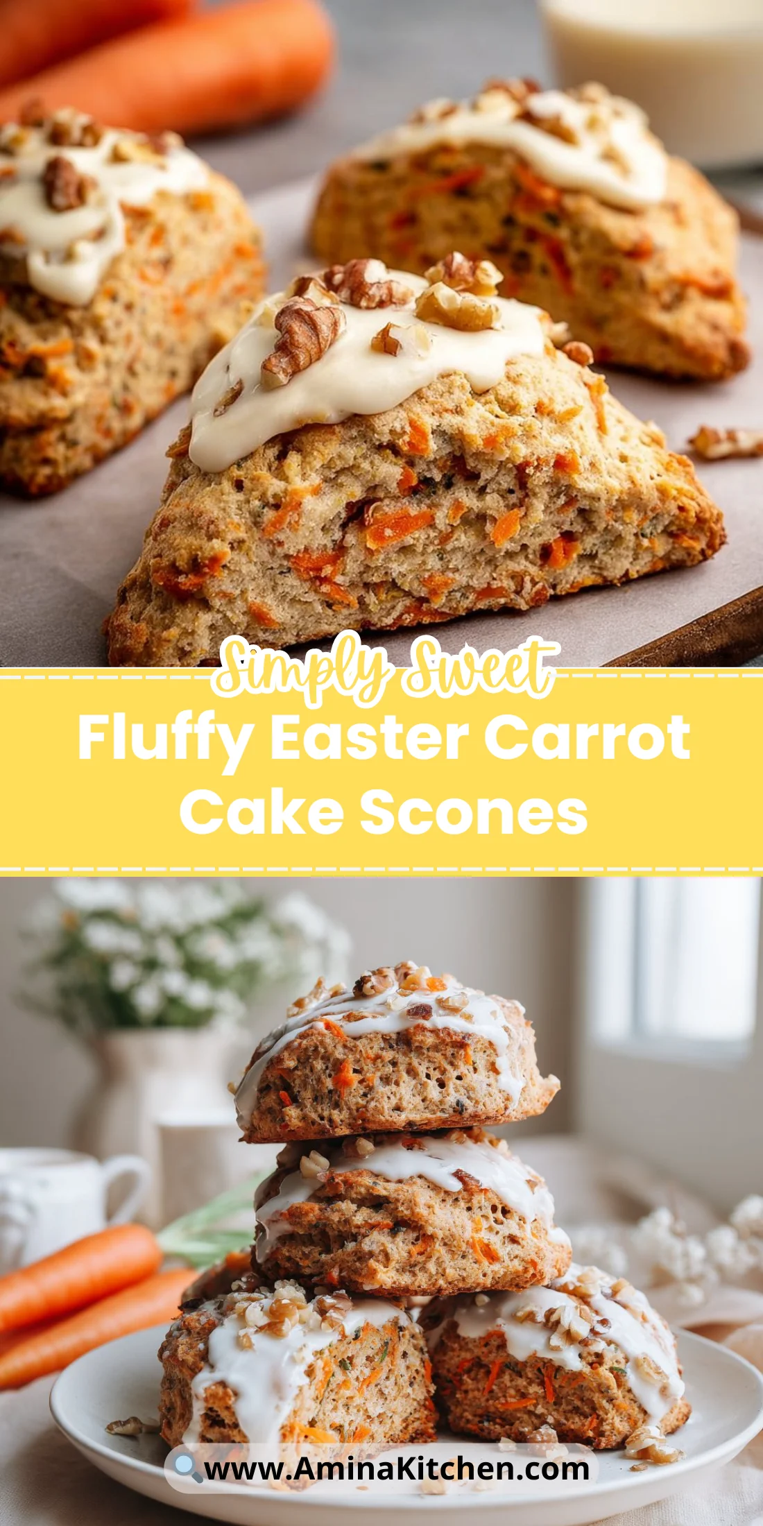 Fluffy Easter Carrot Cake Scones