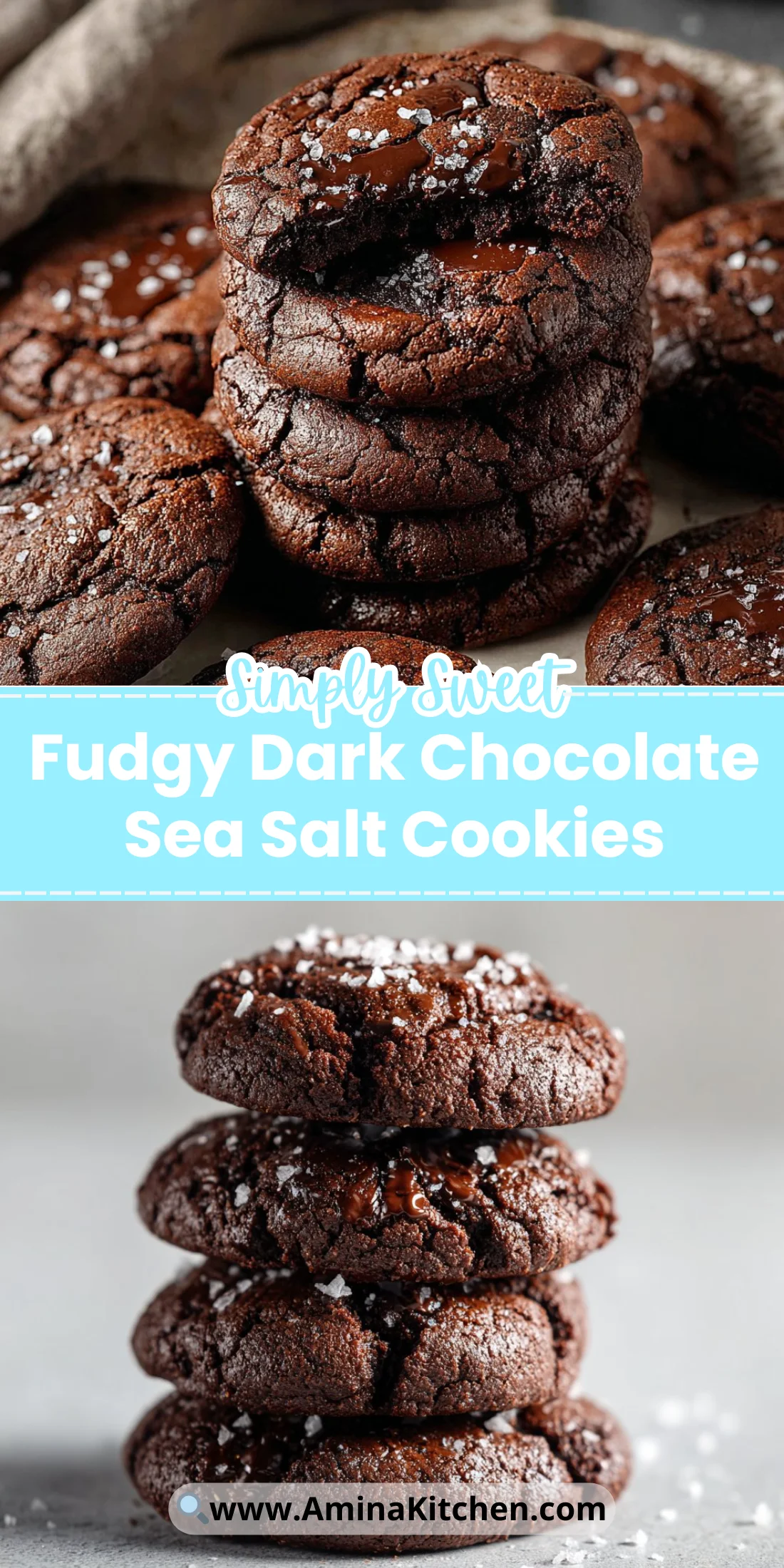 Fudgy Dark Chocolate Sea Salt Cookies