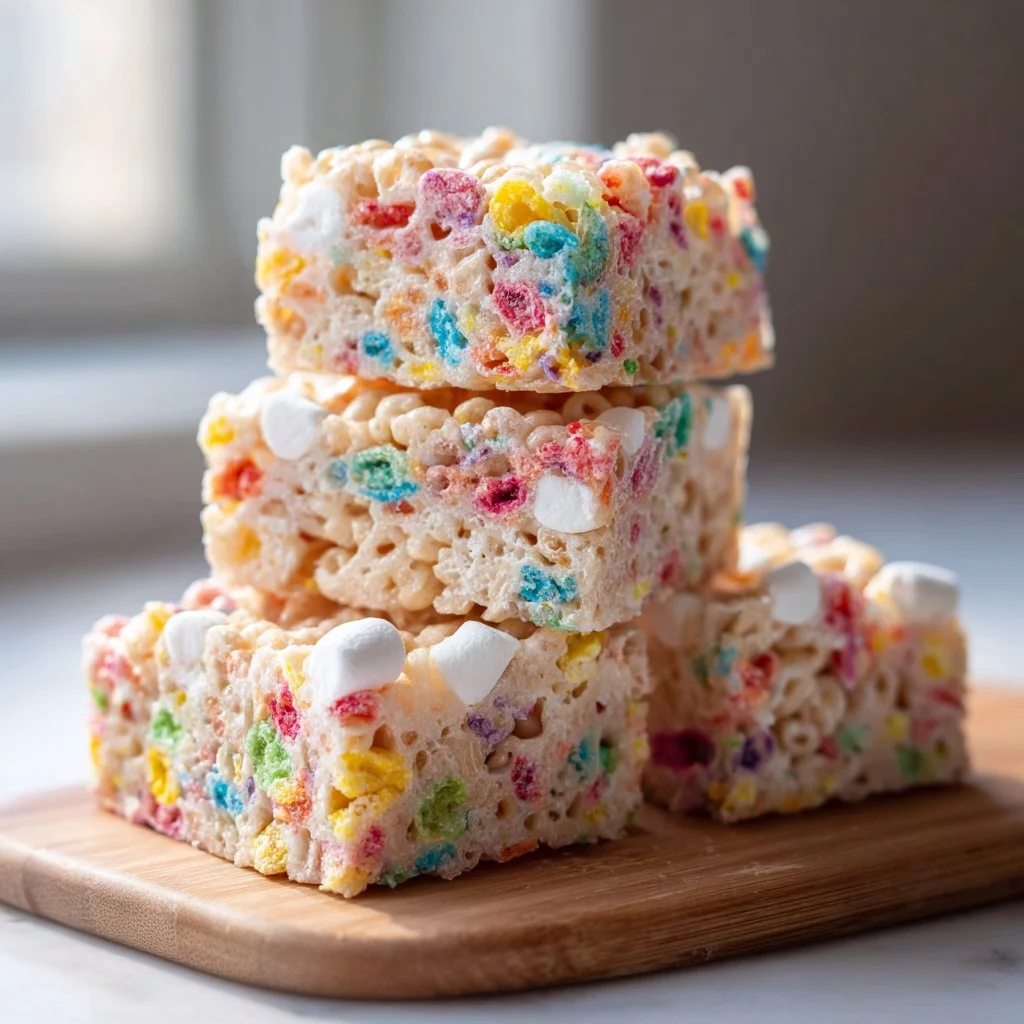 Gooey Fruity Pebbles Rice Krispie Treats Recipe