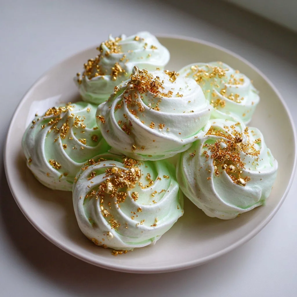 Green Meringue Medallions