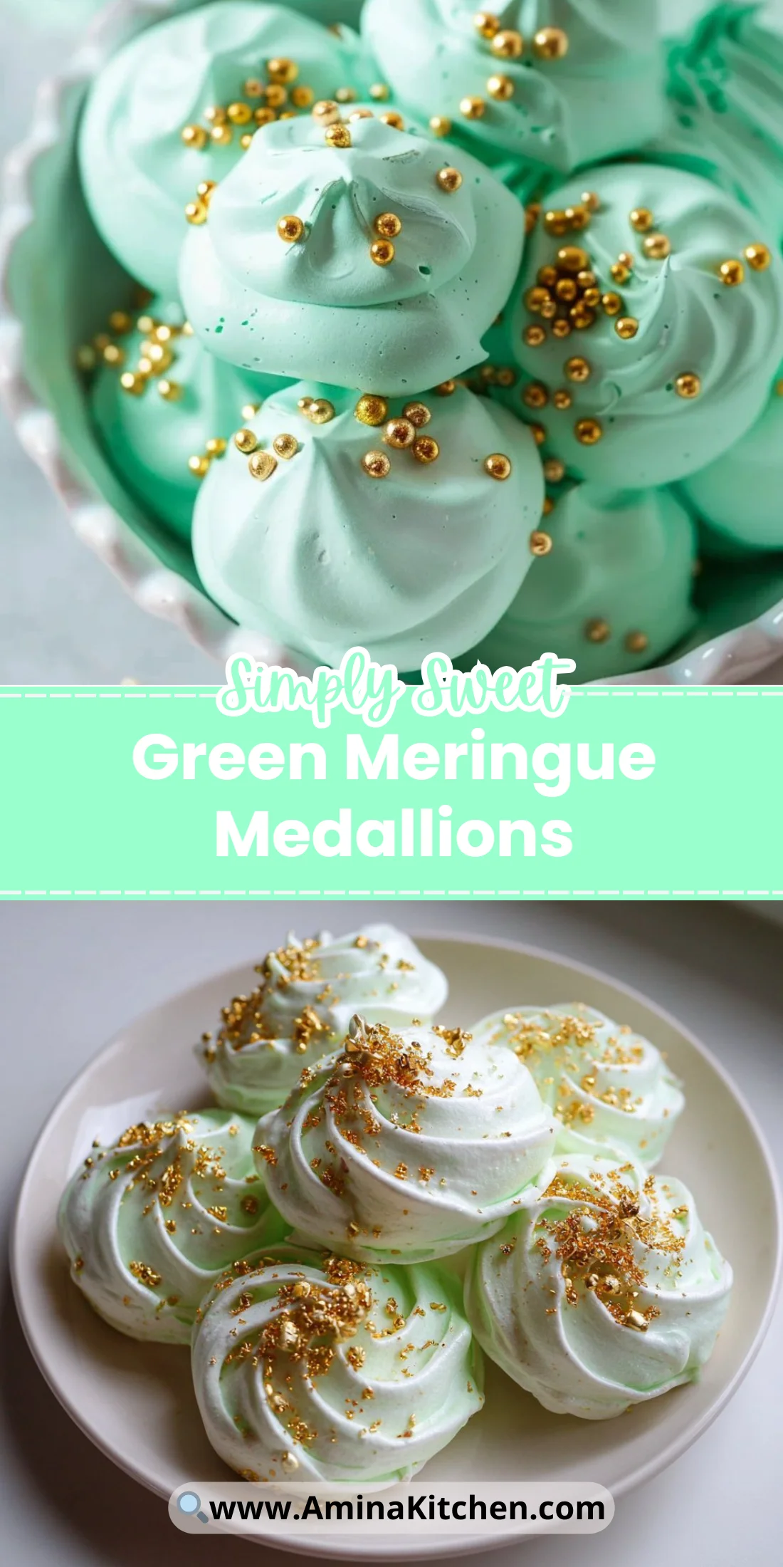 Green Meringue Medallions