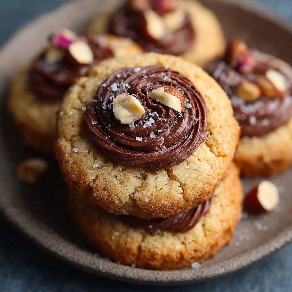 Delicious homemade hazelnut cookies on a baking tray