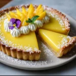 Delicious Mango Curd Tart with vibrant mango filling and golden crust