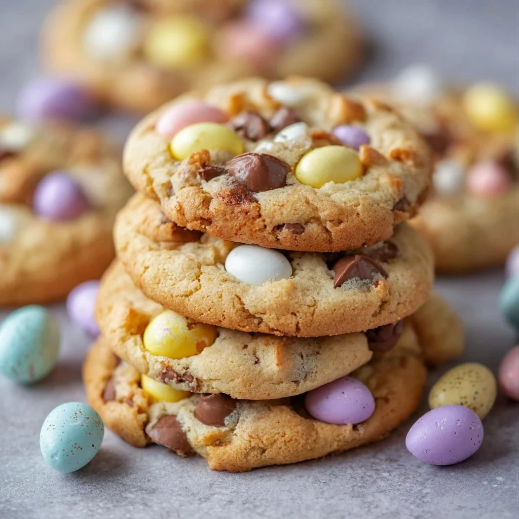 Delicious Mini Egg Cookies inspired by NYC, featuring colorful chocolate mini eggs.