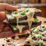 Delicious Mint Oreo Bark with chocolate and Oreo cookies