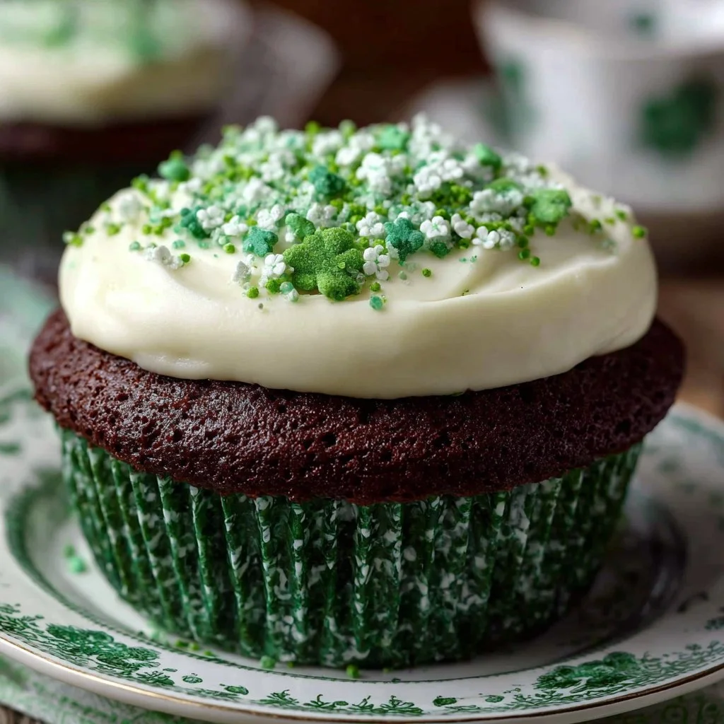 Delicious moist green velvet cake with cream cheese frosting.