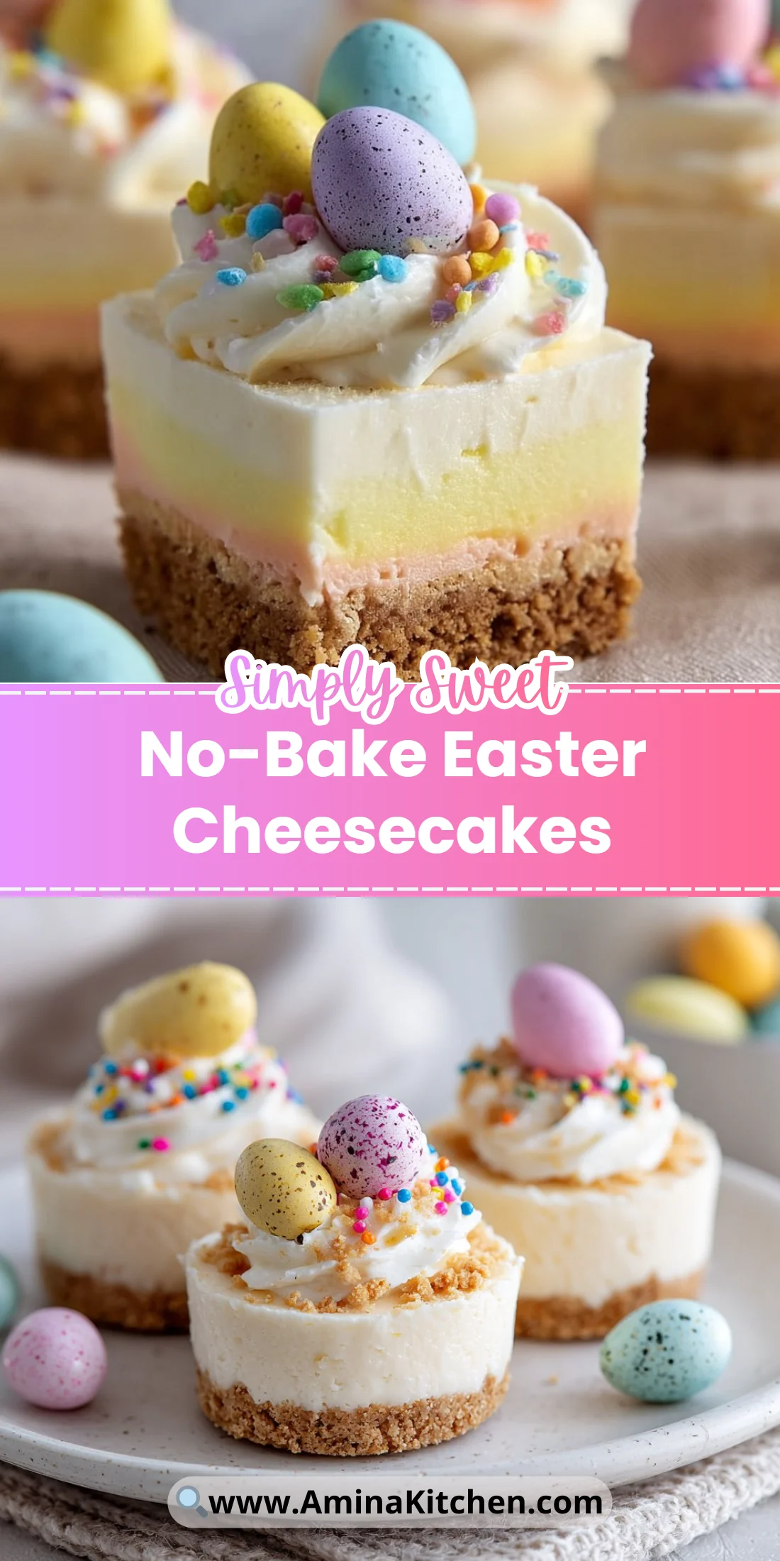No-Bake Easter Cheesecakes
