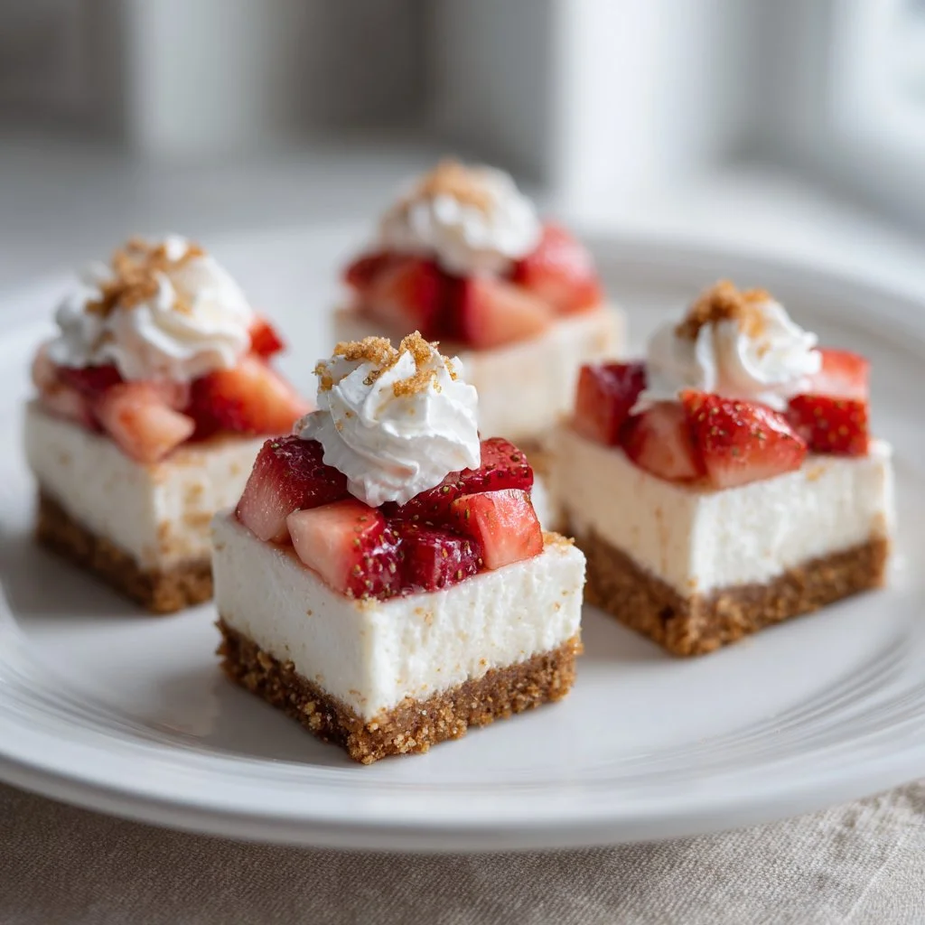 No Bake Strawberry Cheesecake Bites
