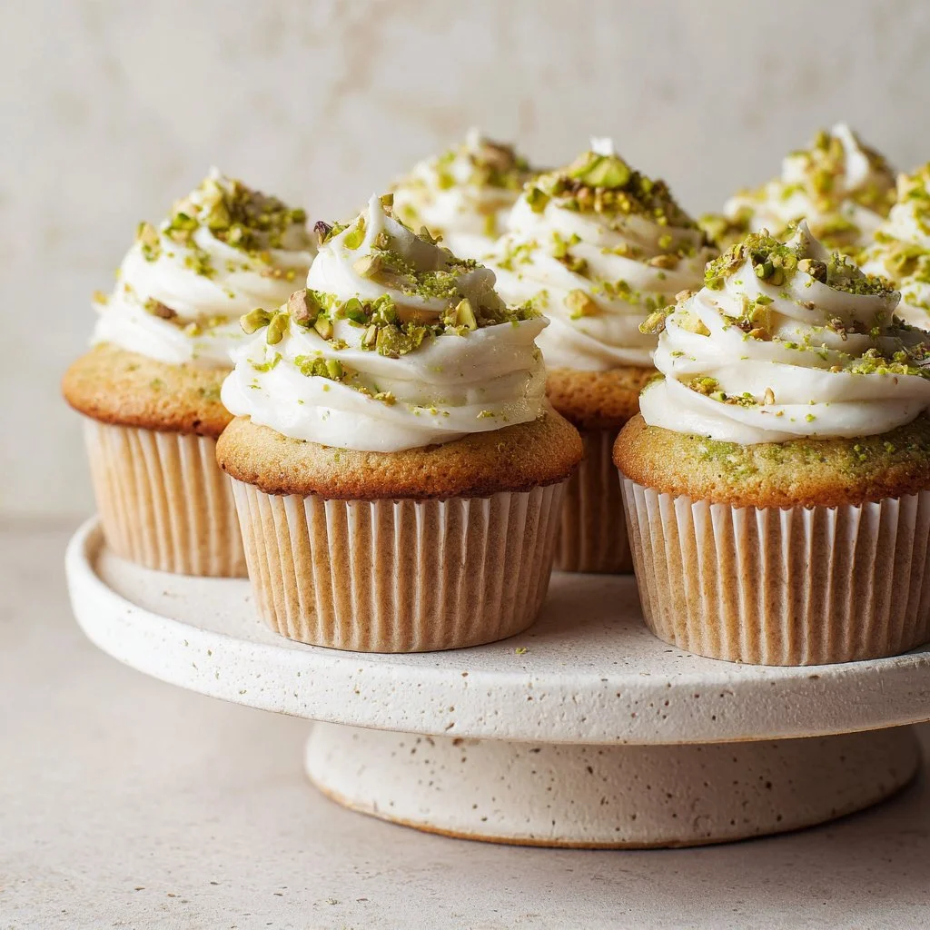 Pistachio and White Chocolate Cupcakes