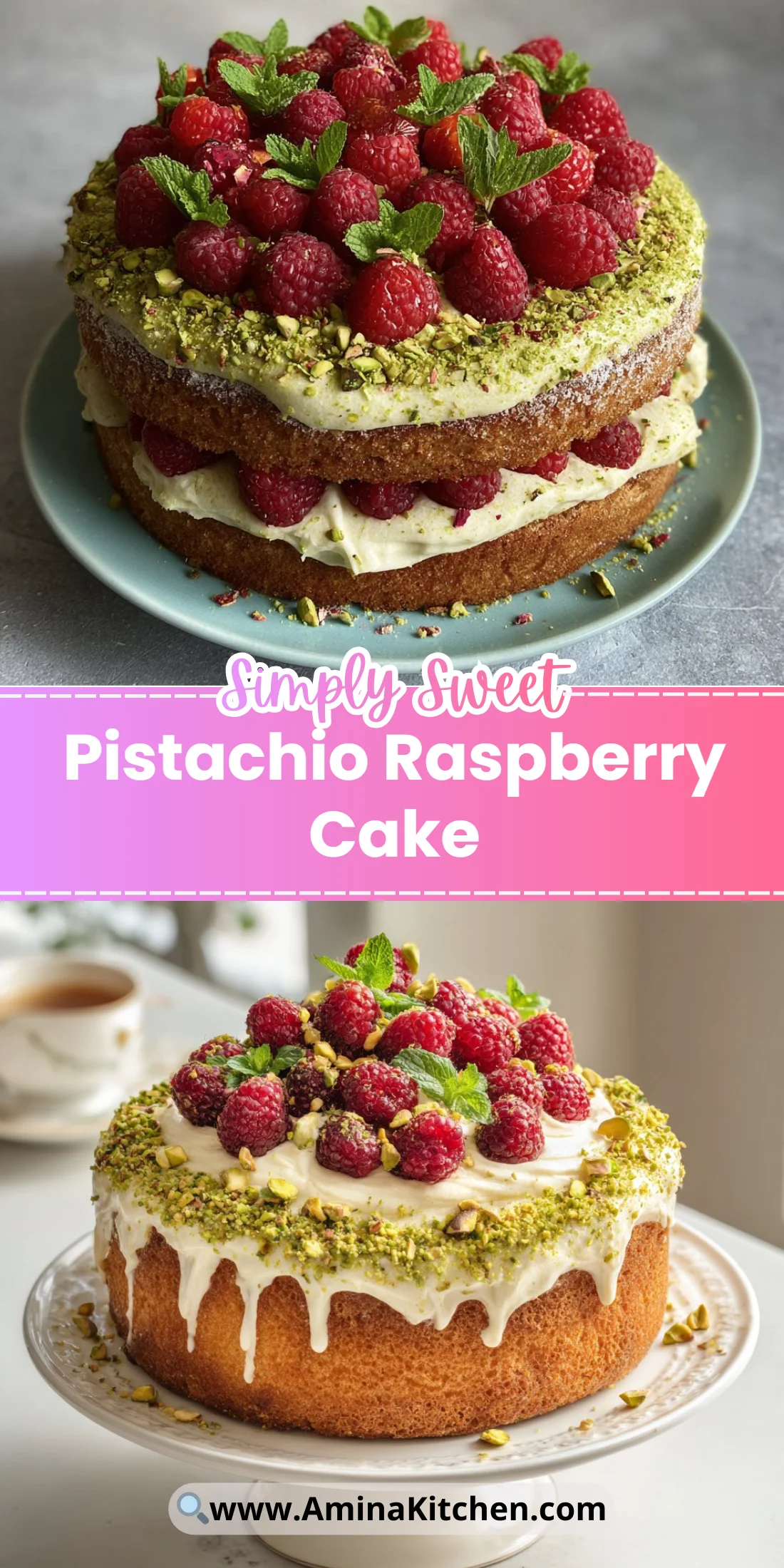 Pistachio Raspberry Cake