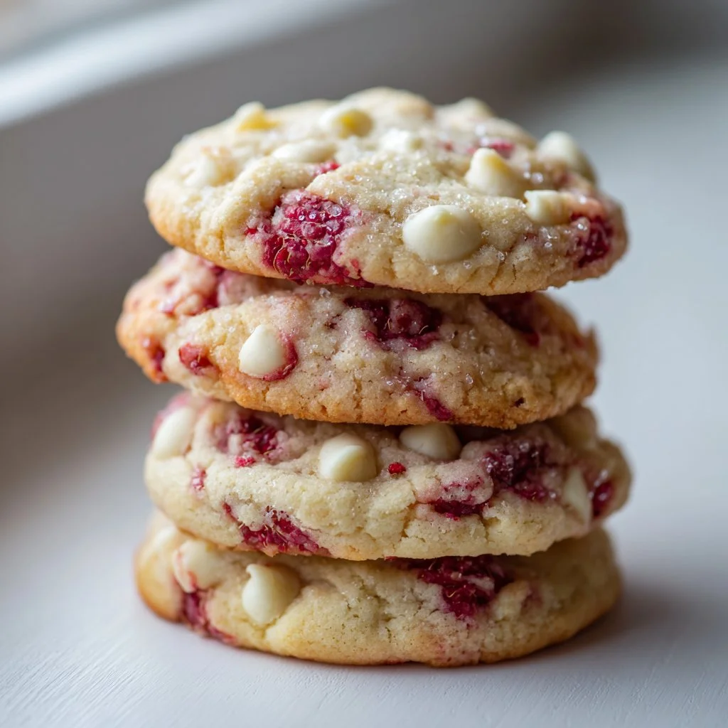 Raspberry Cheesecake White Chocolate Chip Cookies