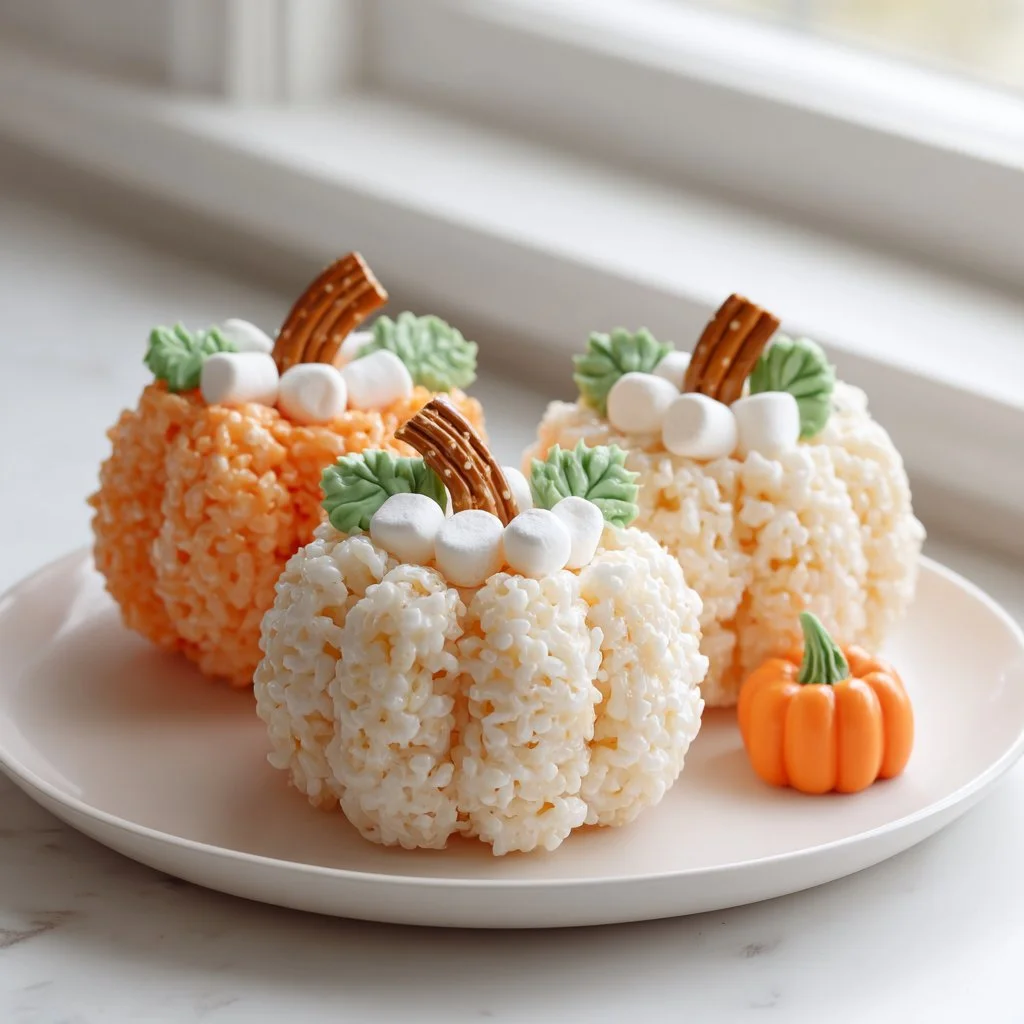 Rice Krispie Treat Pumpkins