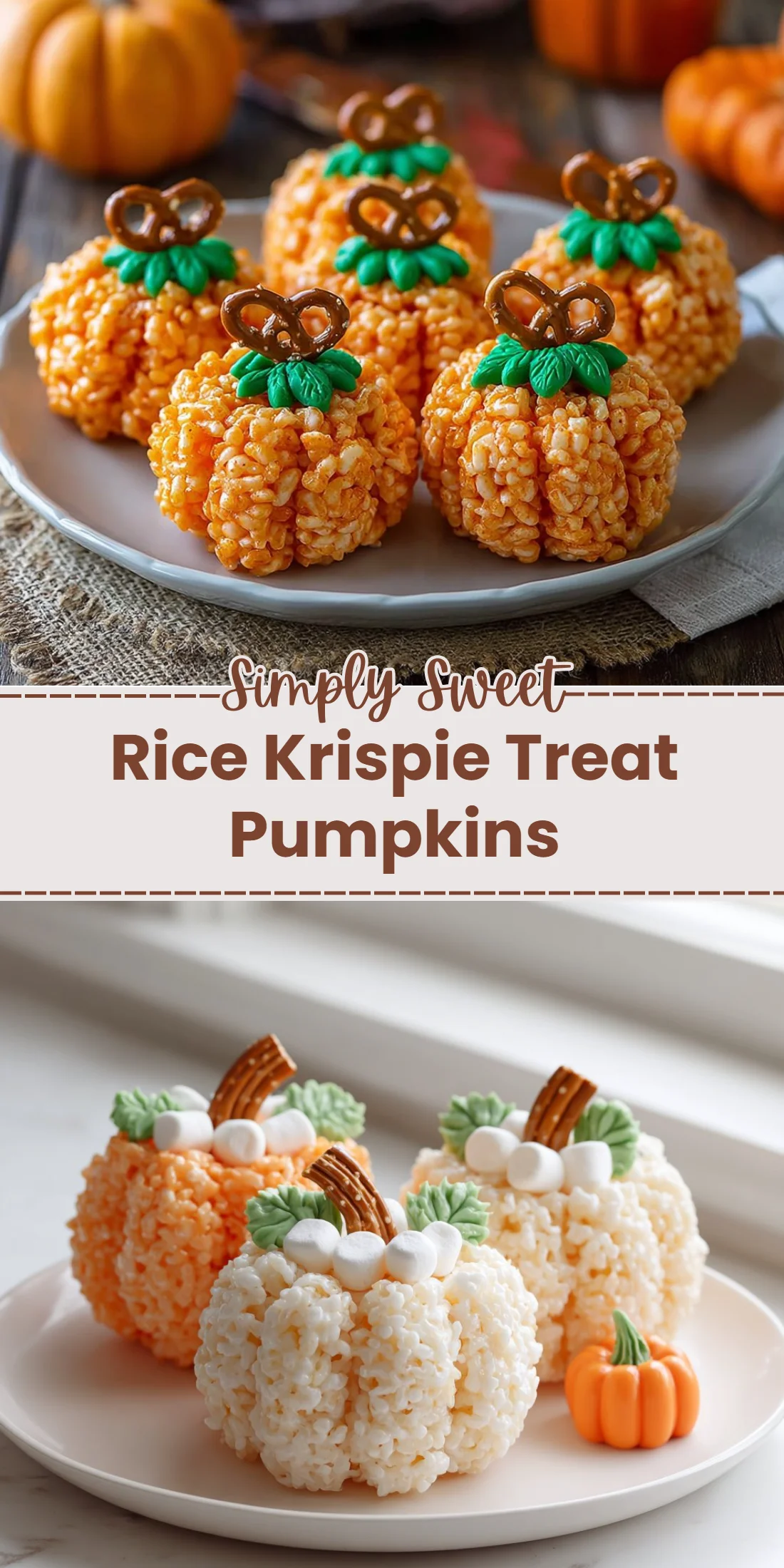 Rice Krispie Treat Pumpkins