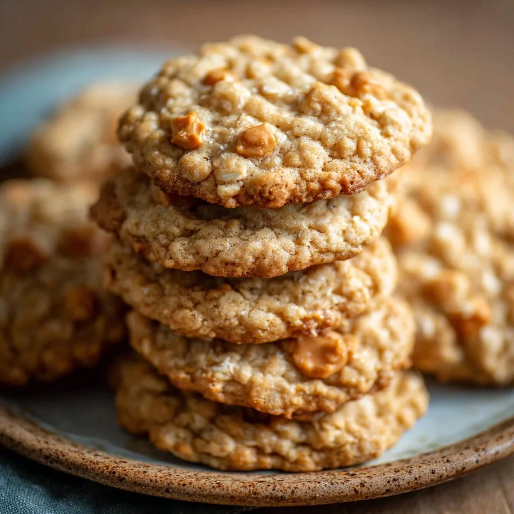 Soft and chewy butterscotch oatmeal cookies fresh out of the oven