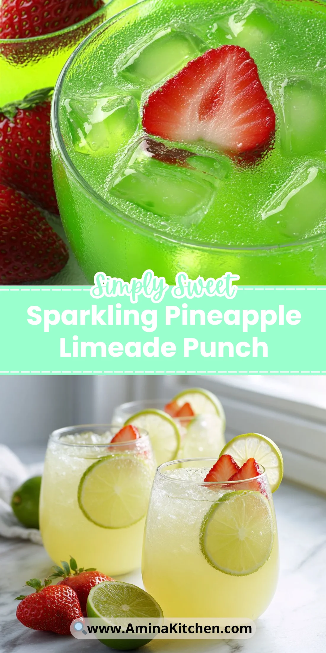 Sparkling Pineapple Limeade Punch