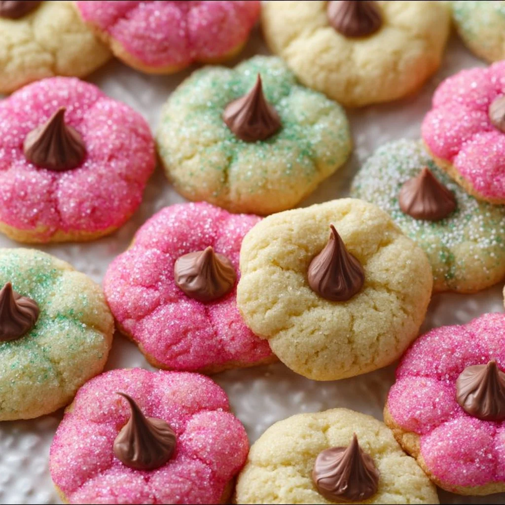 Freshly baked Spring Blossom Cookies adorned with colorful flowers.