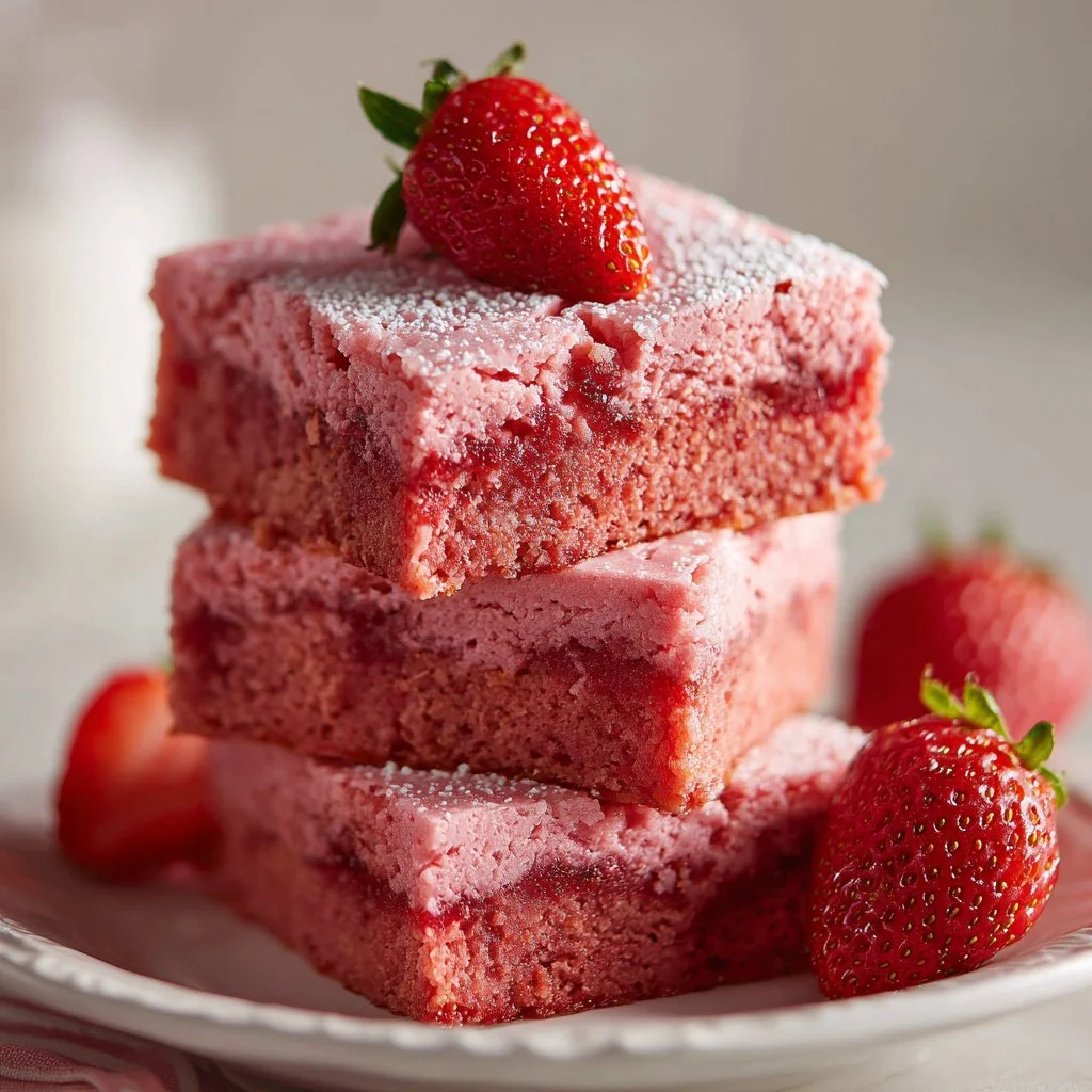 Strawberry Brownies: Easy Cake Mix Recipe for Fudgy, Pink Desserts