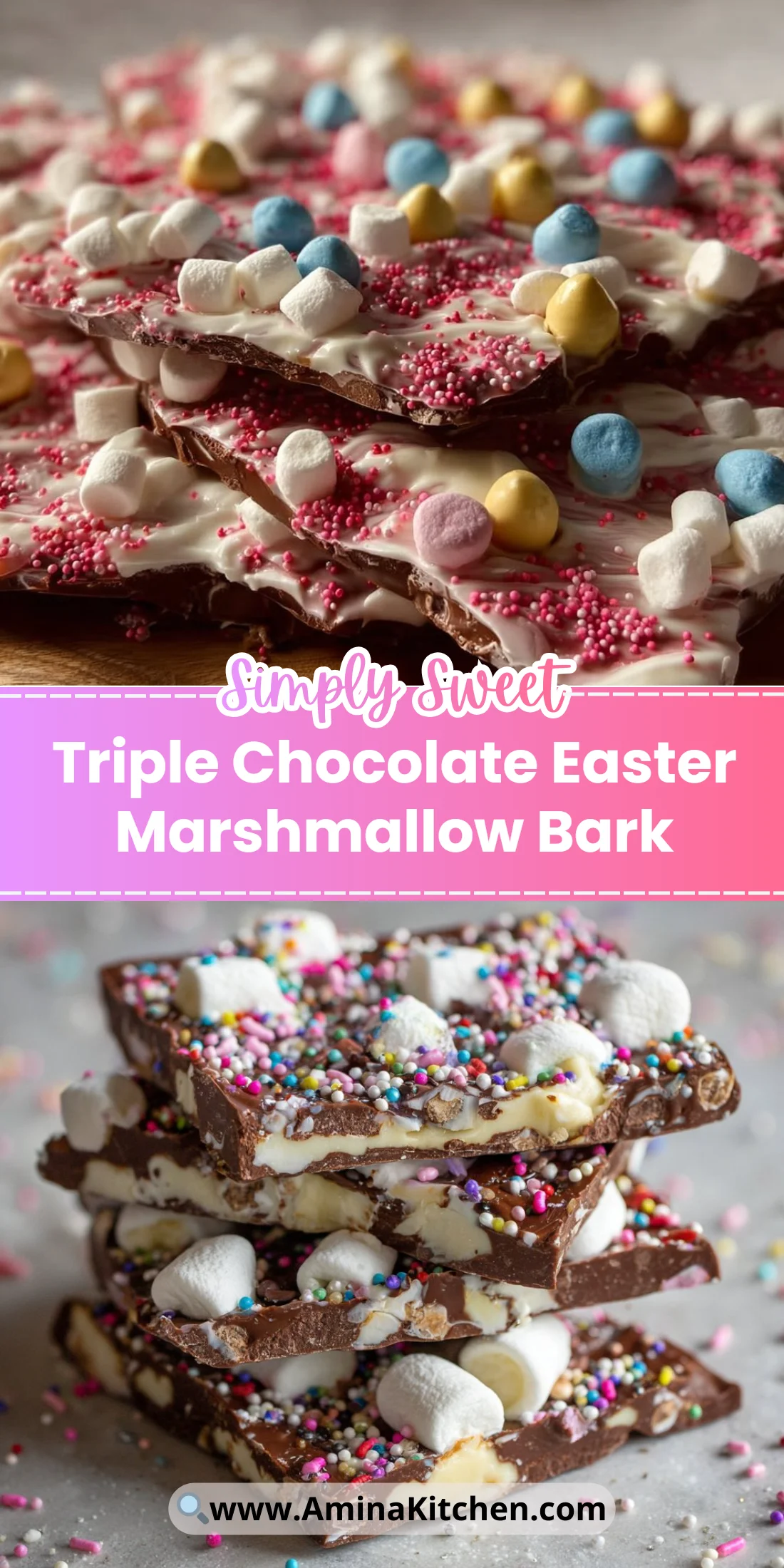 Triple Chocolate Easter Marshmallow Bark