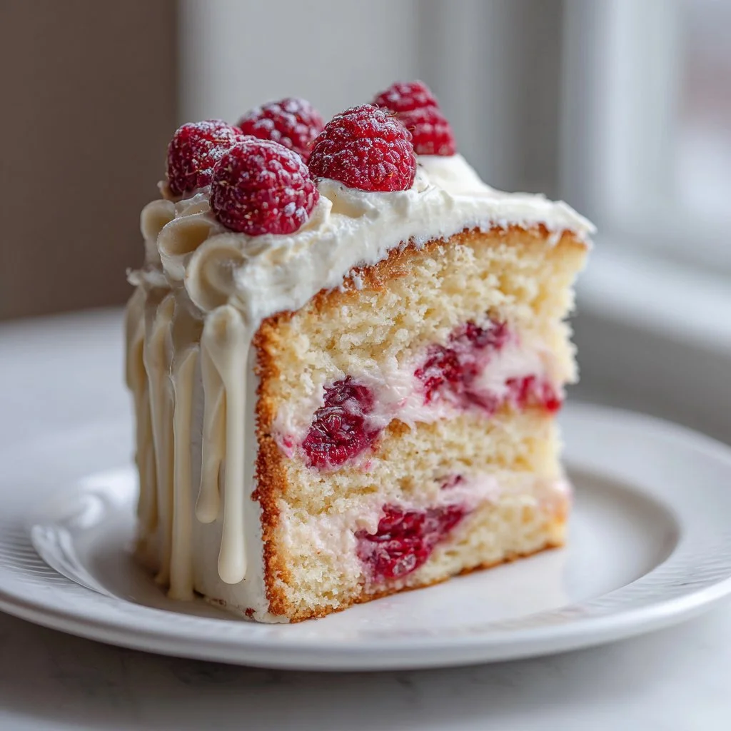 White Chocolate Raspberry Dream Cake