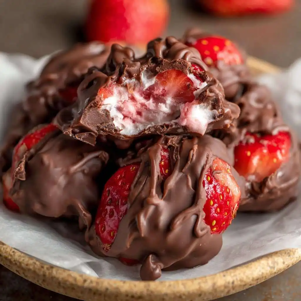 Delicious chocolate strawberry yogurt clusters recipe