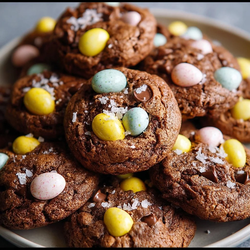 Batch of Cadbury Mini Eggs Cookies ready to be served fresh from the oven