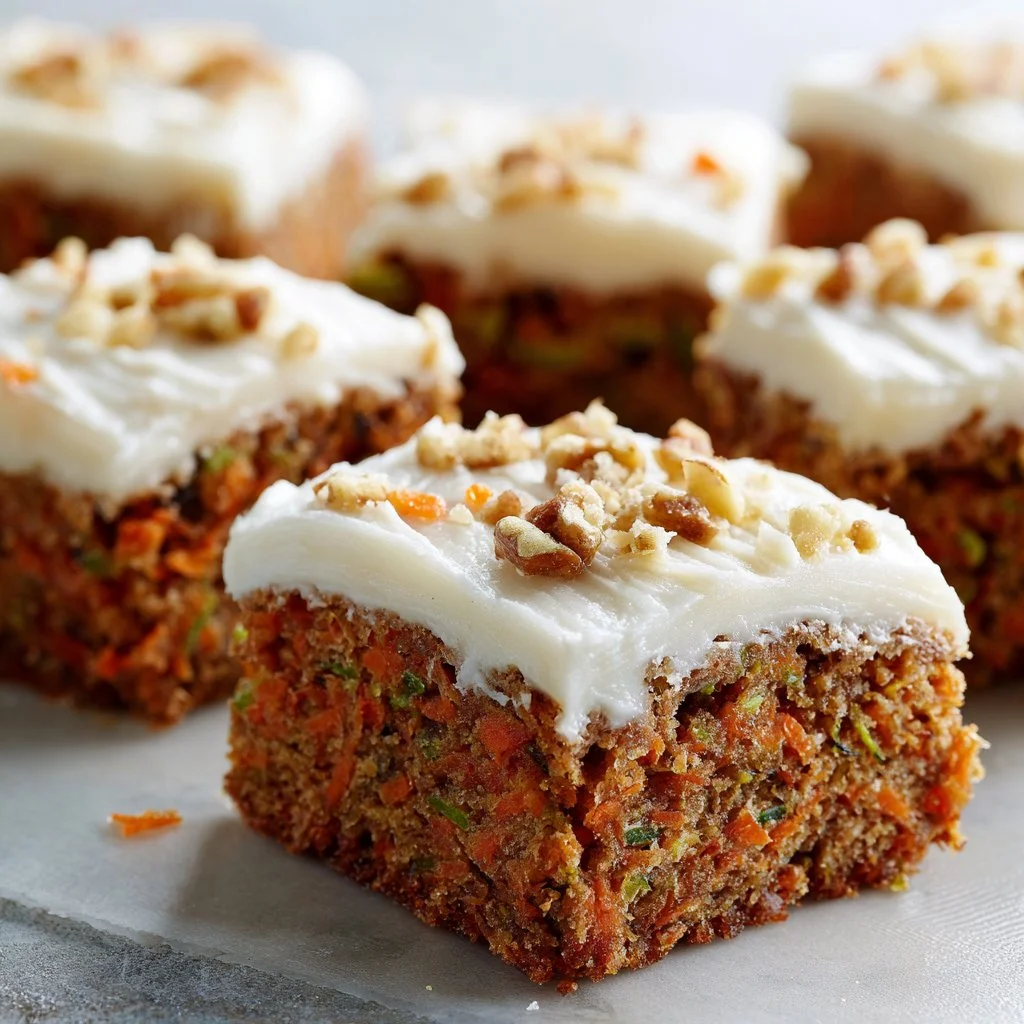 Carrot Zucchini Bars with Lemon Frosting