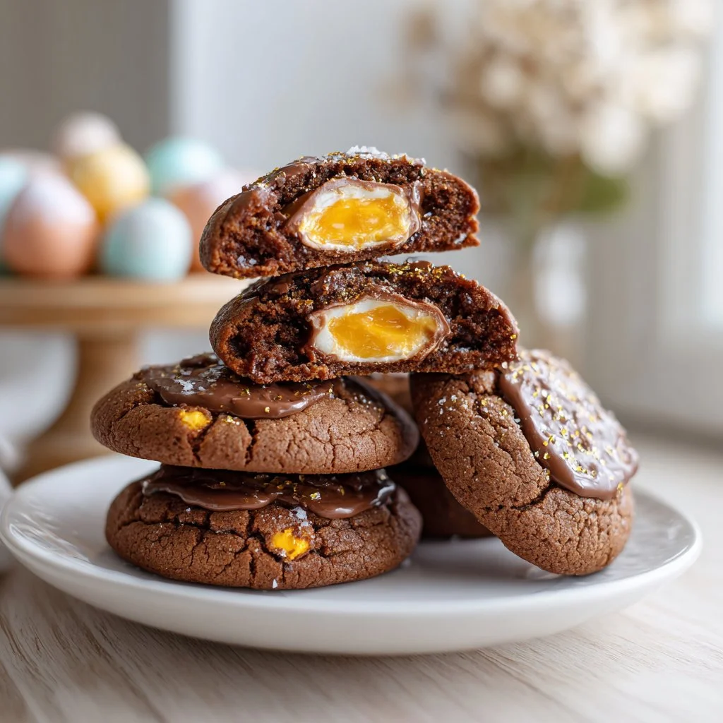 Creme Egg Stuffed Cookies
