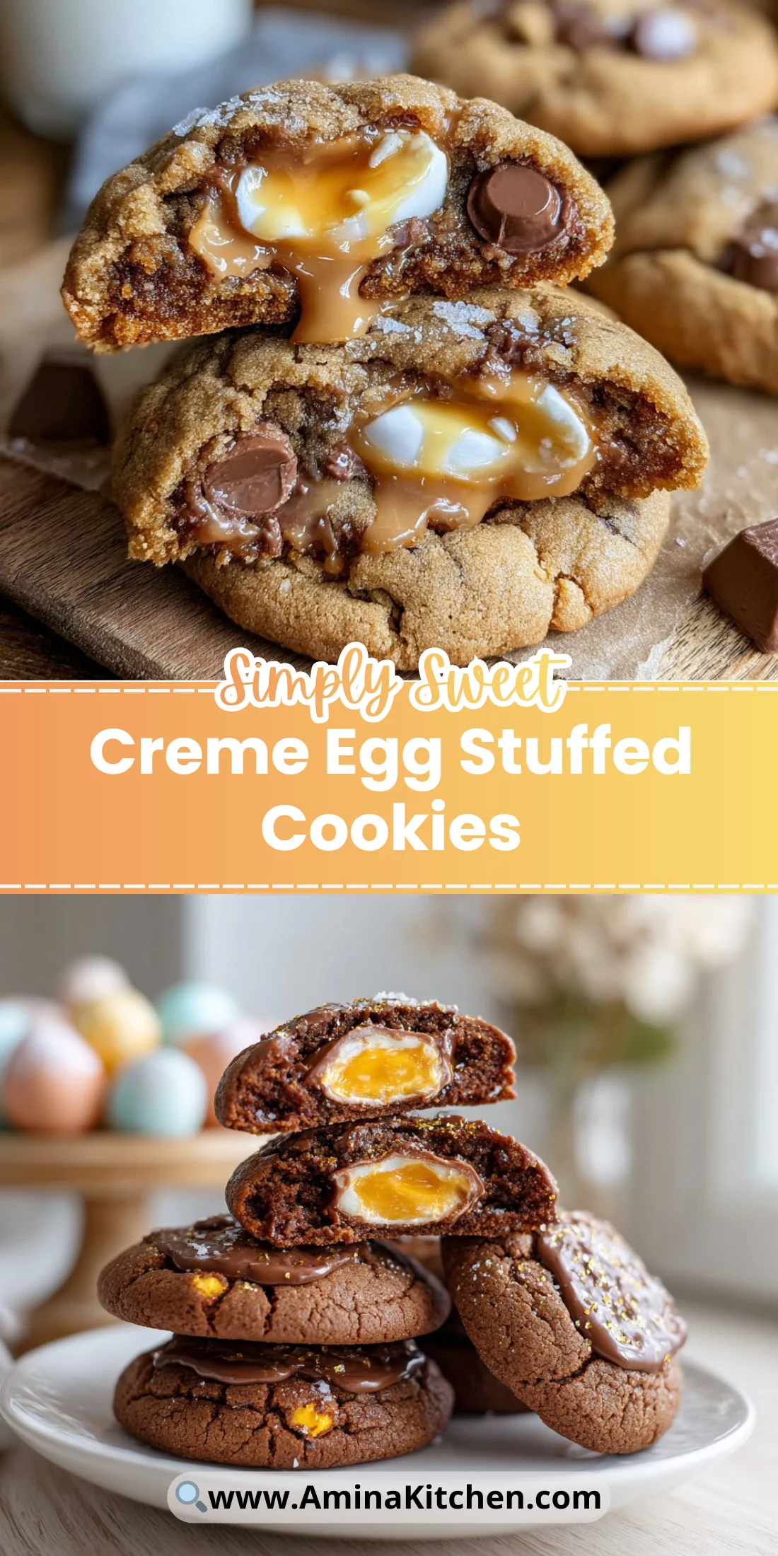 Creme Egg Stuffed Cookies