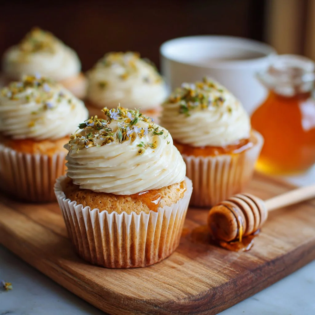 Delicious Chamomile Cupcakes with Honey Buttercream Bliss