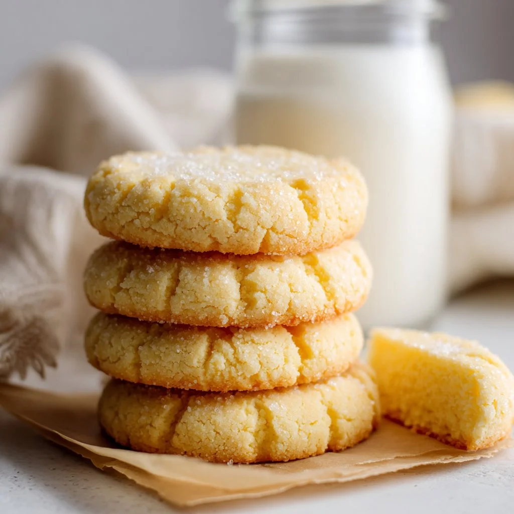 Homemade easy condensed milk cookies on a baking tray