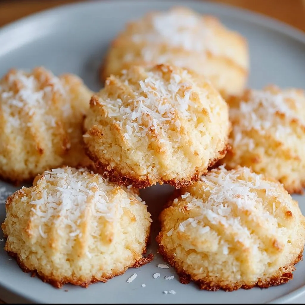 Fluffy condensed milk coconut cookies fresh out of the oven