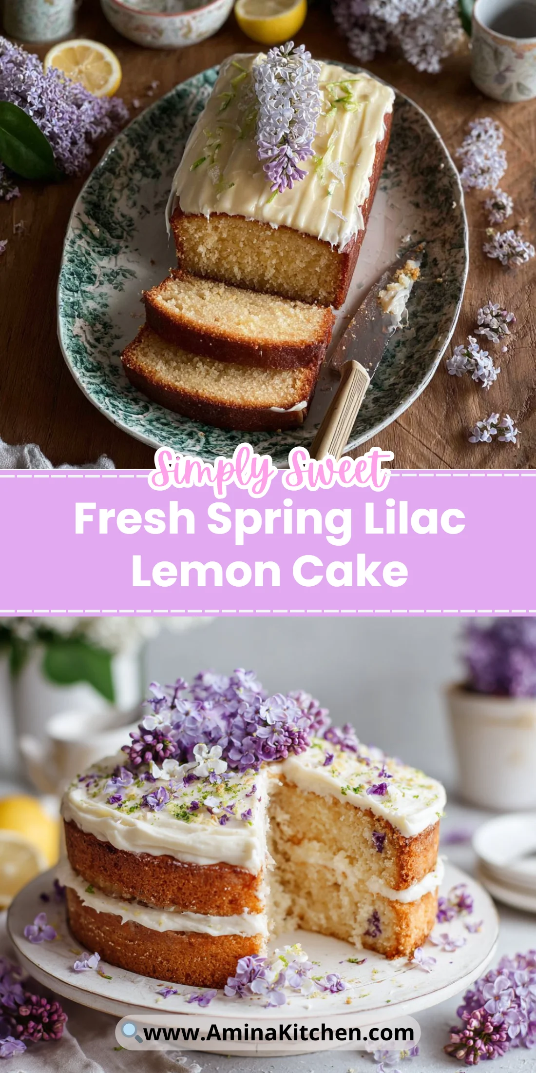 Fresh Spring Lilac Lemon Cake