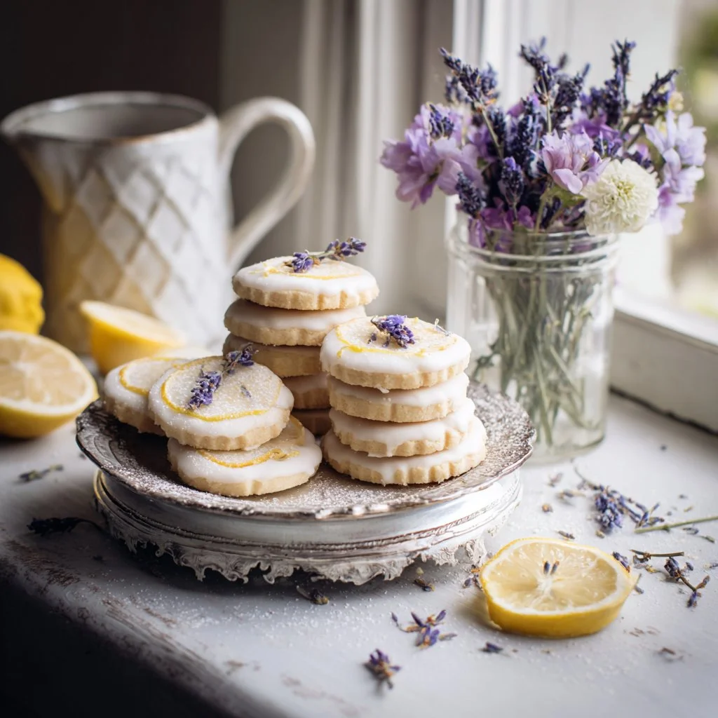 Iced Lemon Lavender Shortbread Cookies for a Blissful Treat