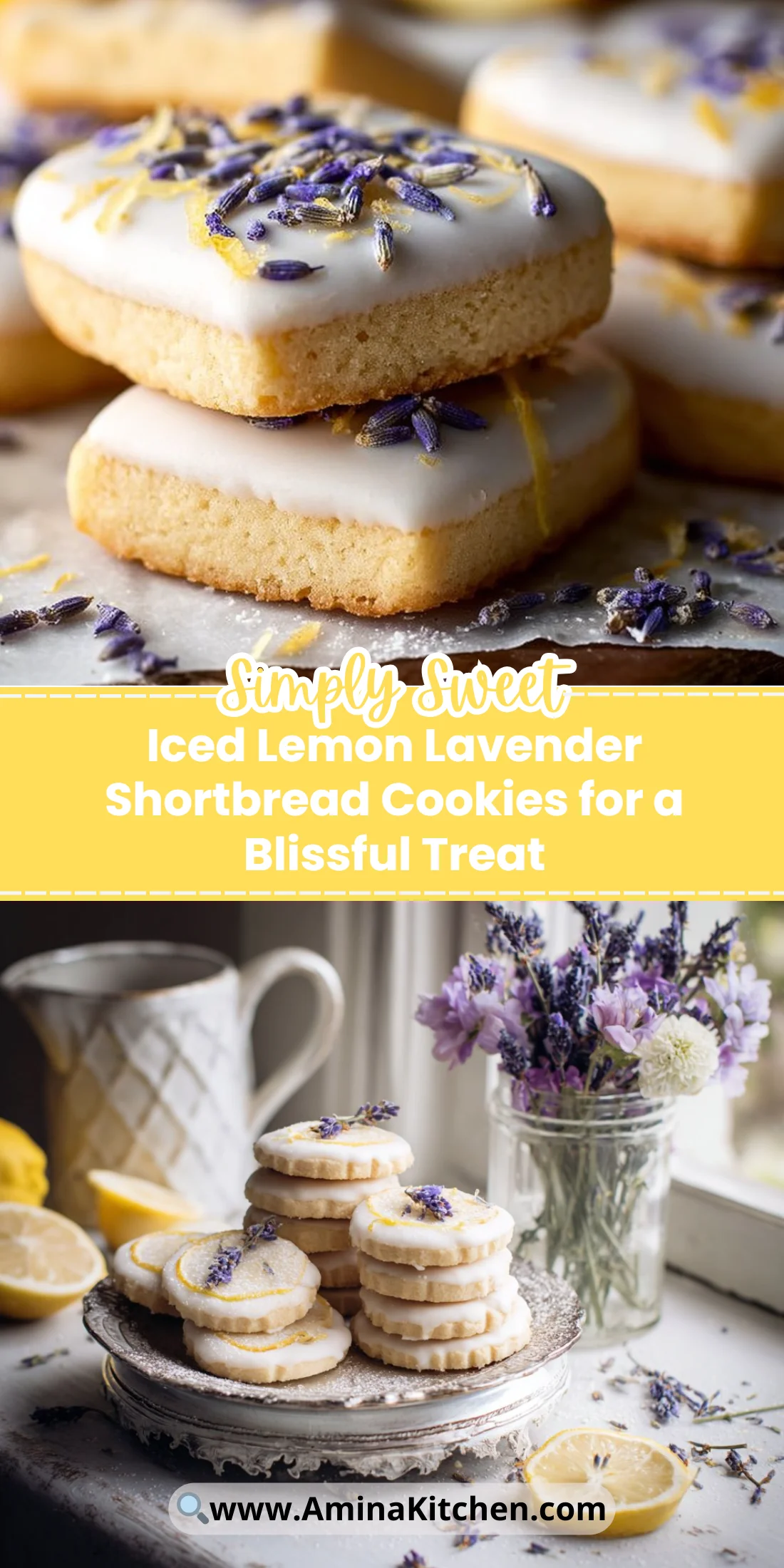 Iced Lemon Lavender Shortbread Cookies for a Blissful Treat