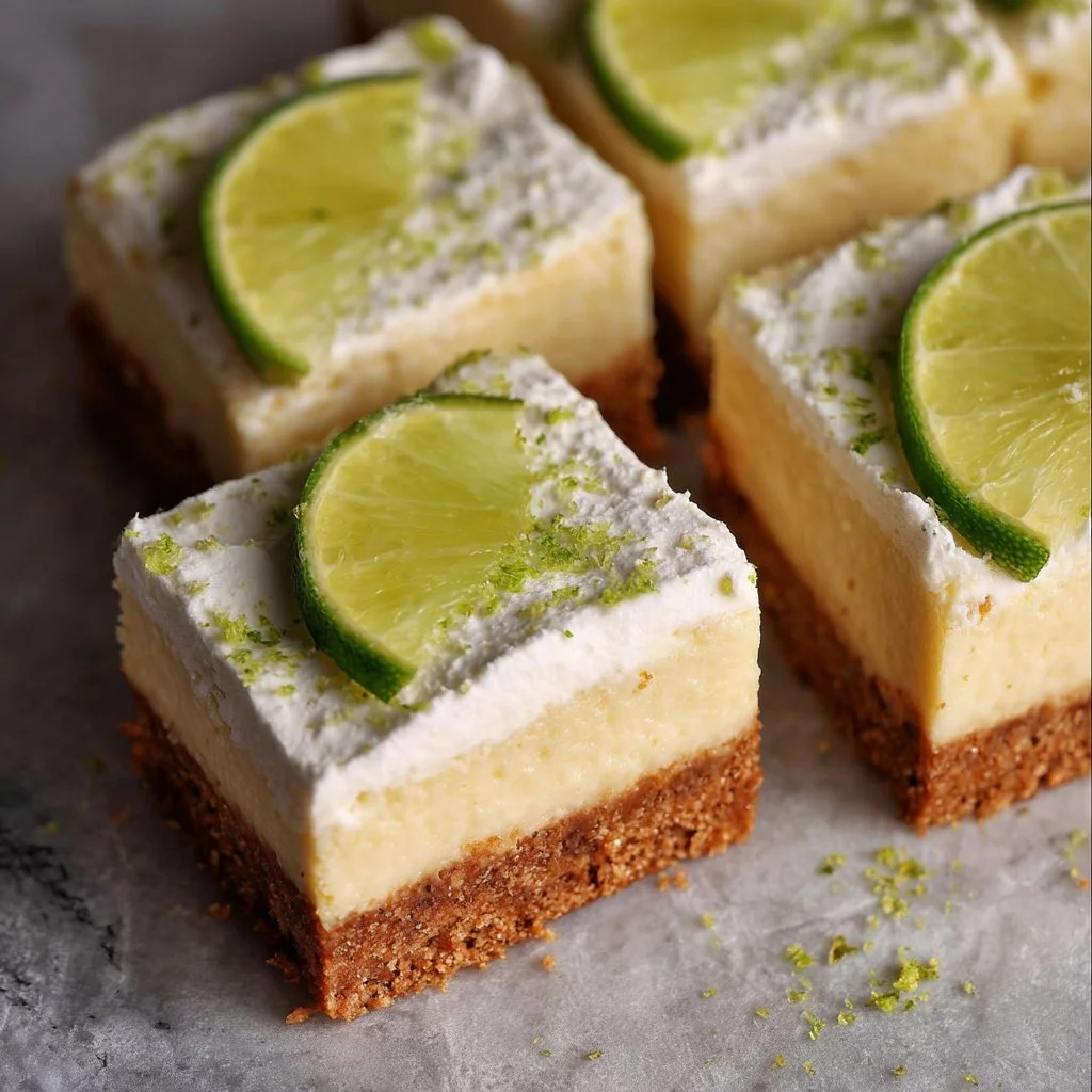 Delicious Key Lime Pie Bars with a zesty lime topping and crust
