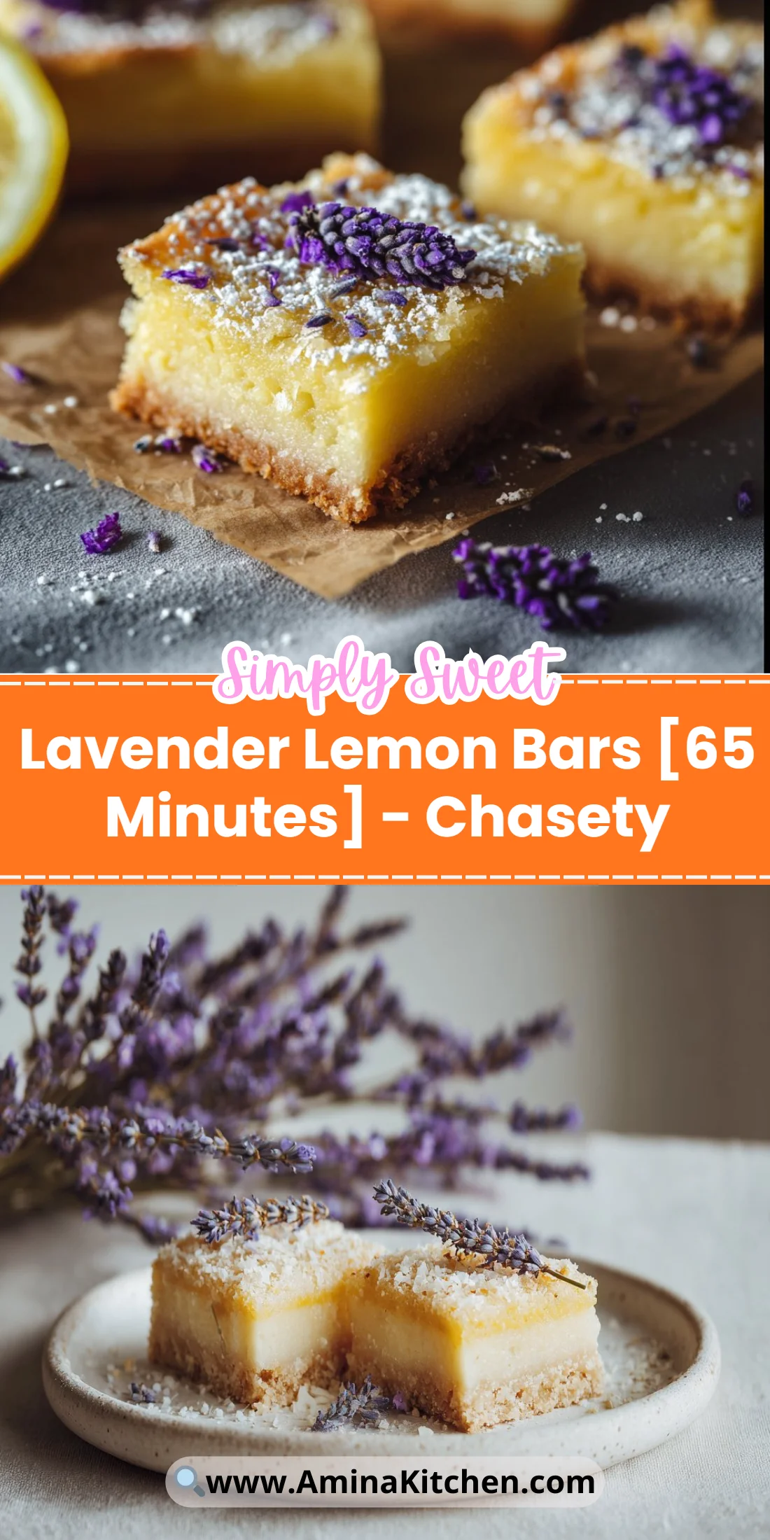 Lavender Lemon Bars [65 Minutes] - Chasety