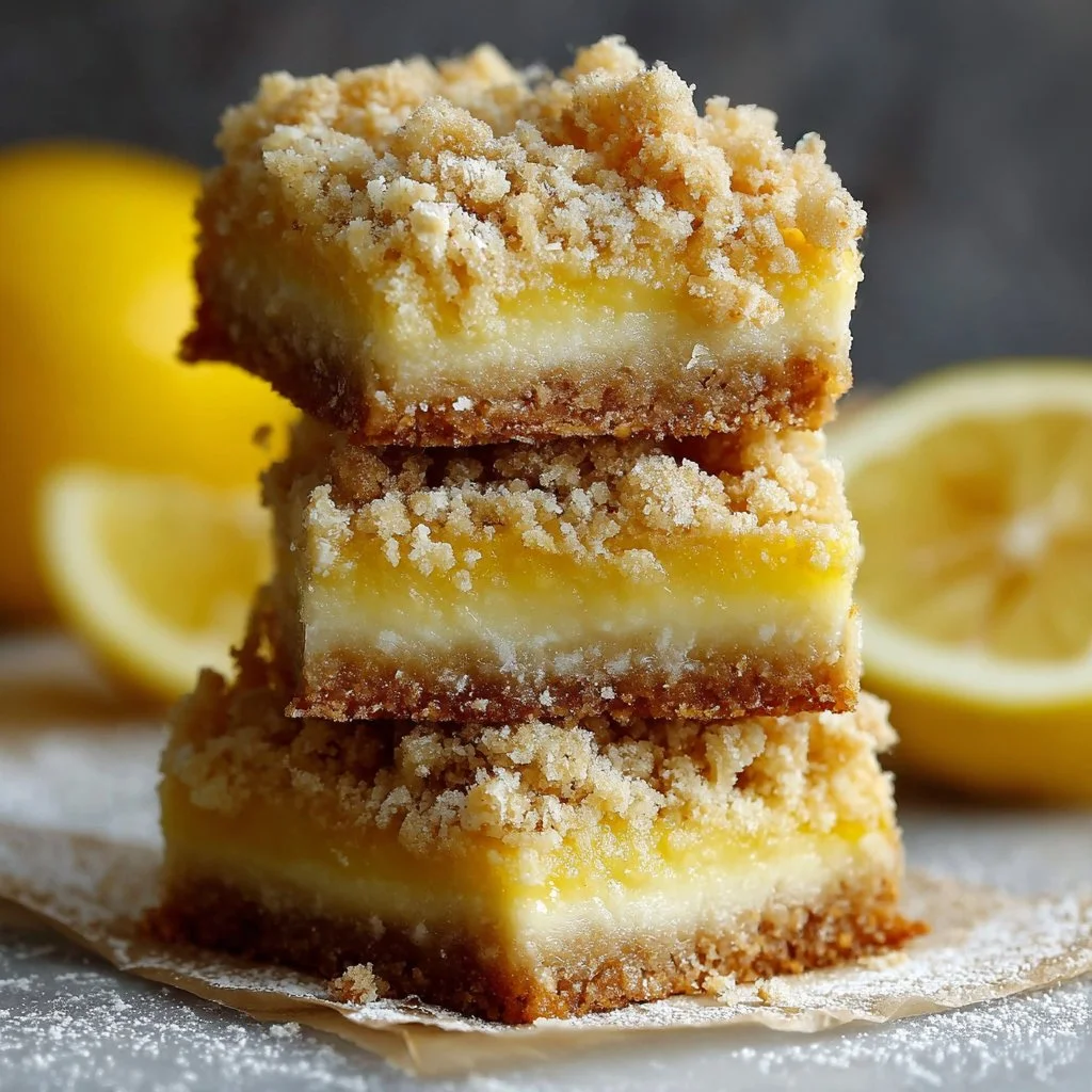 Delicious lemon crumb bars with a buttery crumb topping and bright lemon filling