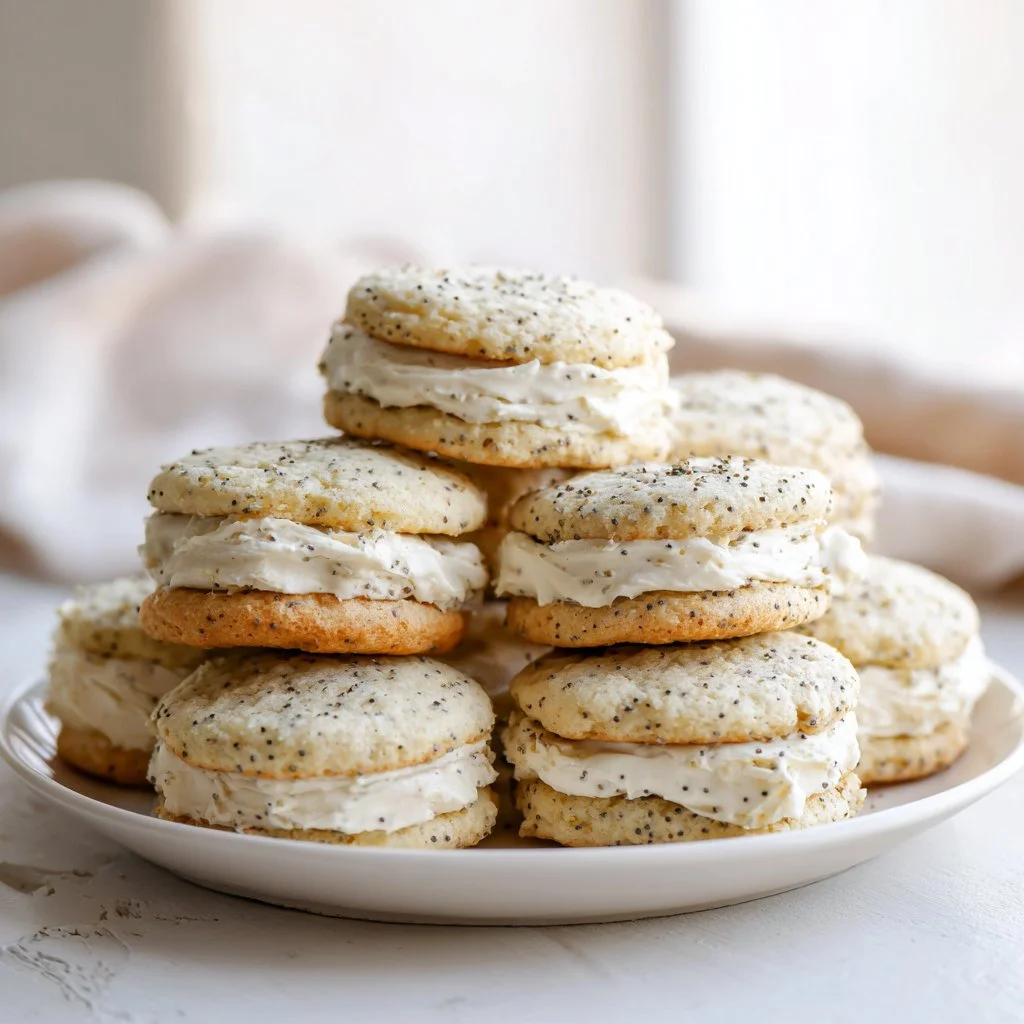 Lemon Poppy Seed Cookies with Cheesecake Frosting
