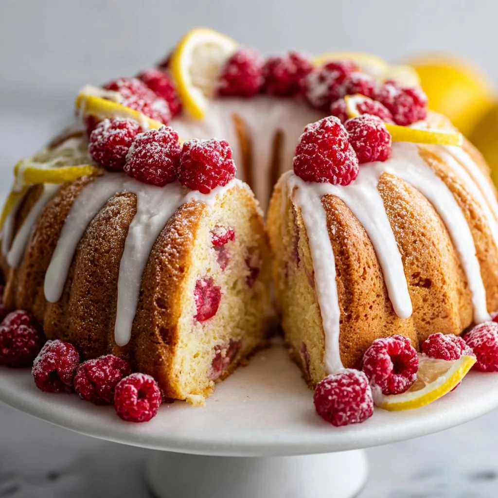 Lemon Raspberry Bundt Cake