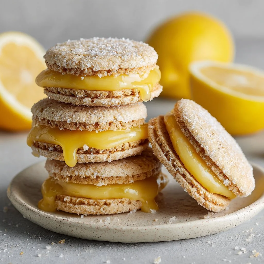 Lemon Sandwich Cookies With Lemon Curd (Vegan, Gluten Free)