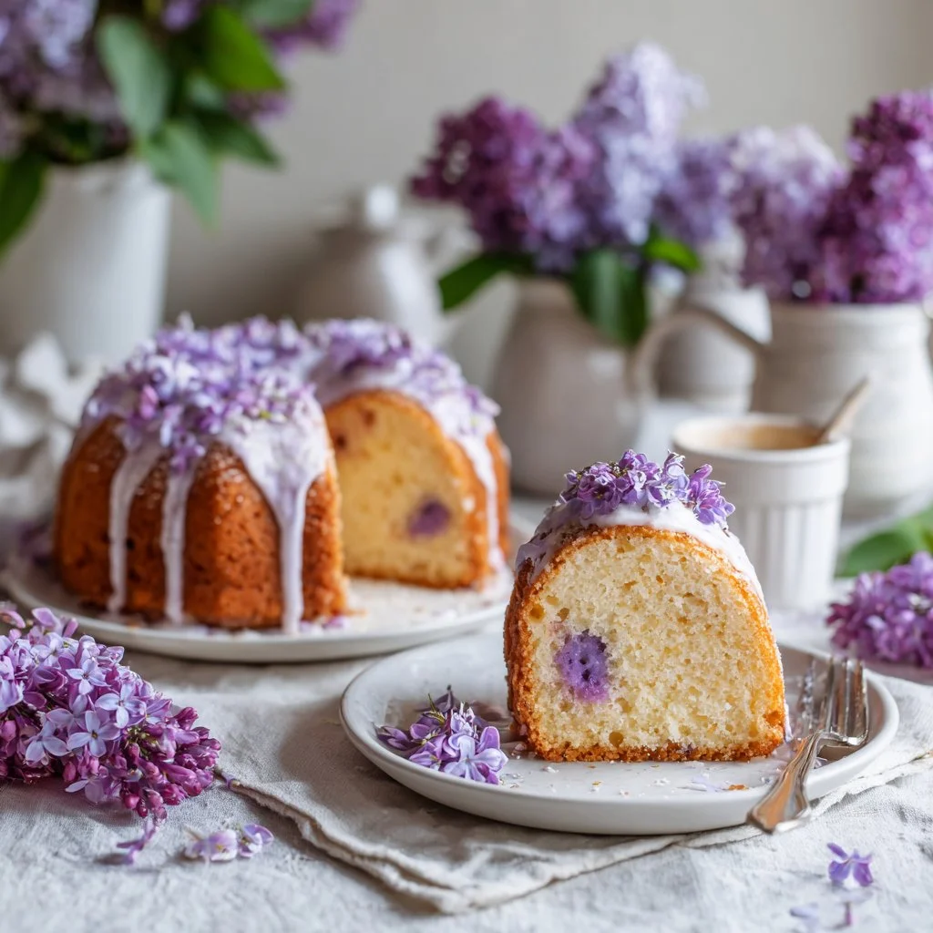 Lilac Bundt Cakes