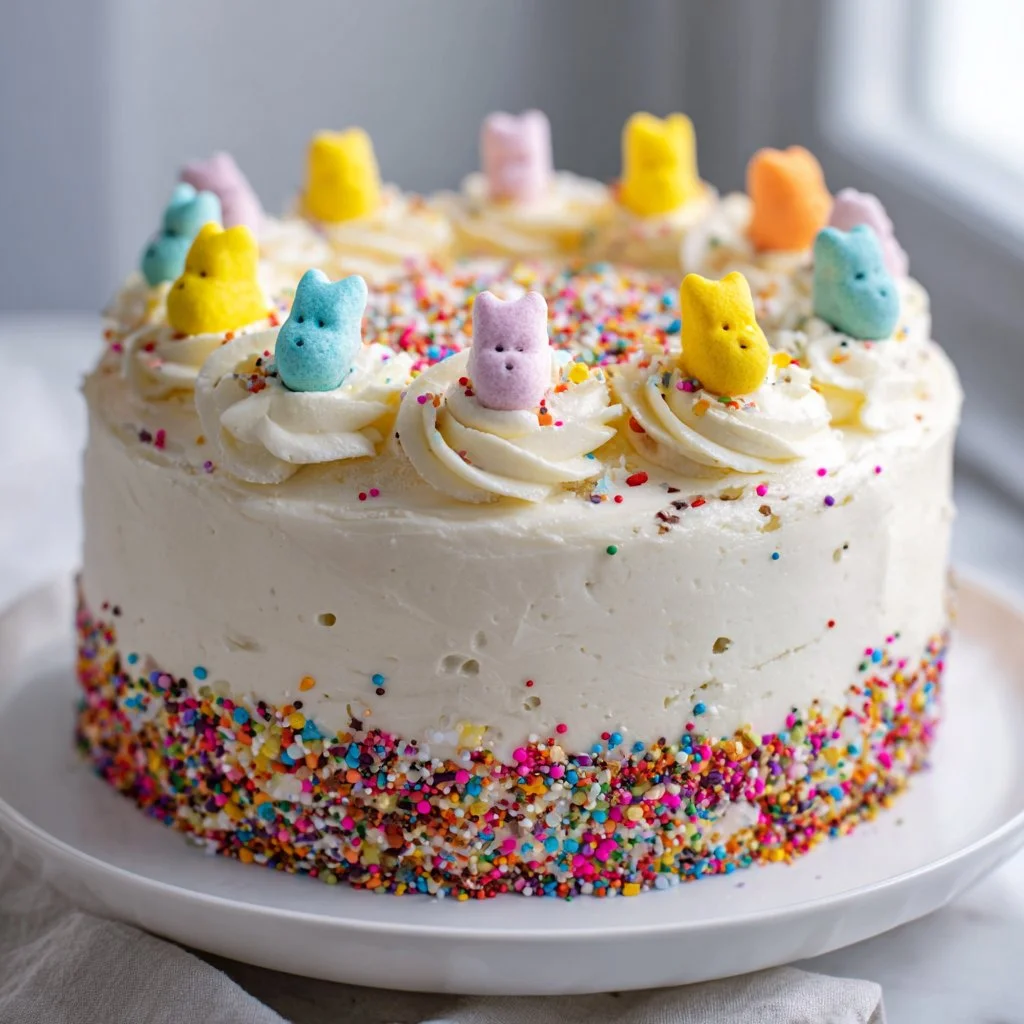 Marshmallow Peeps Easter Cake