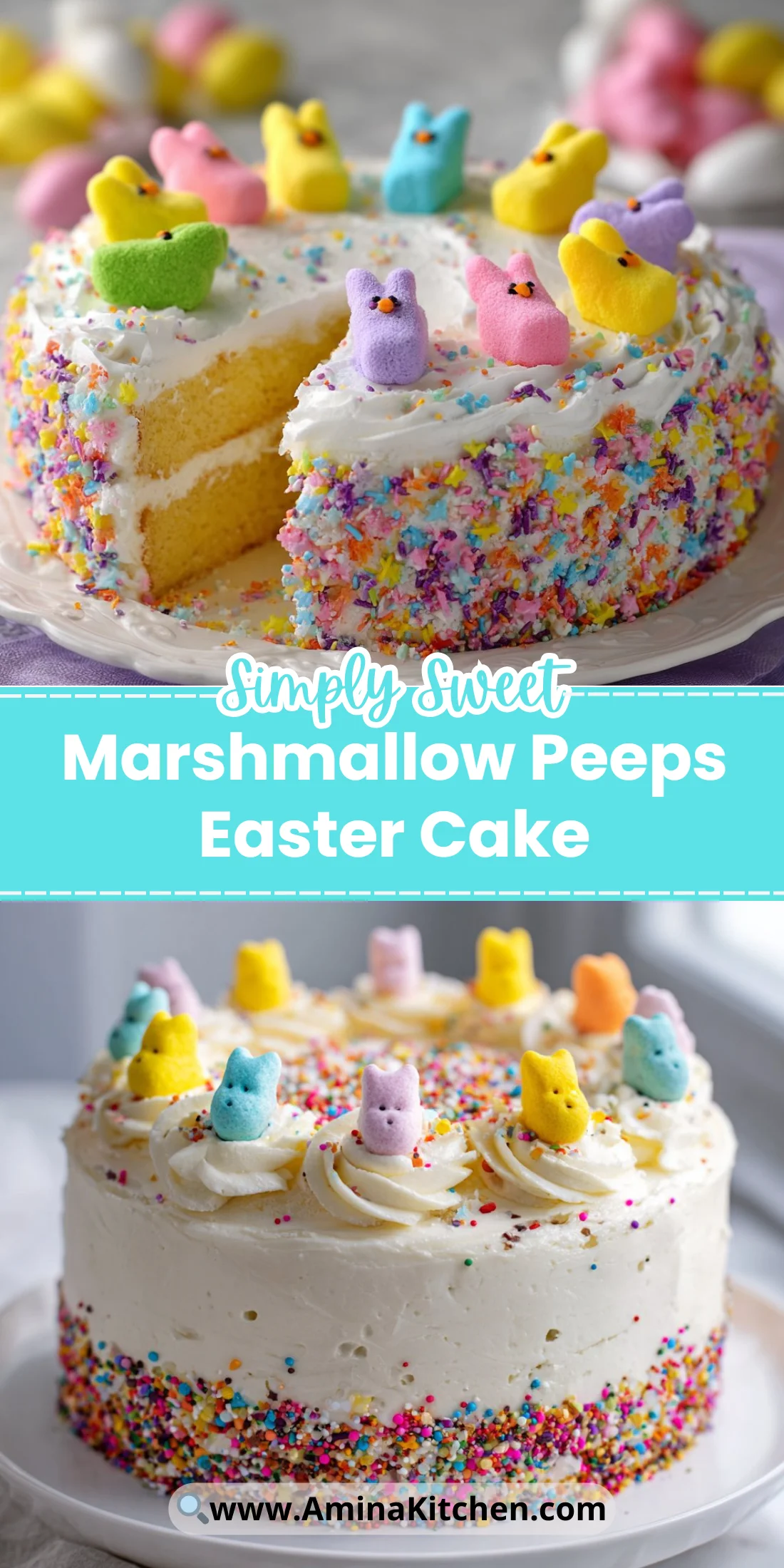 Marshmallow Peeps Easter Cake