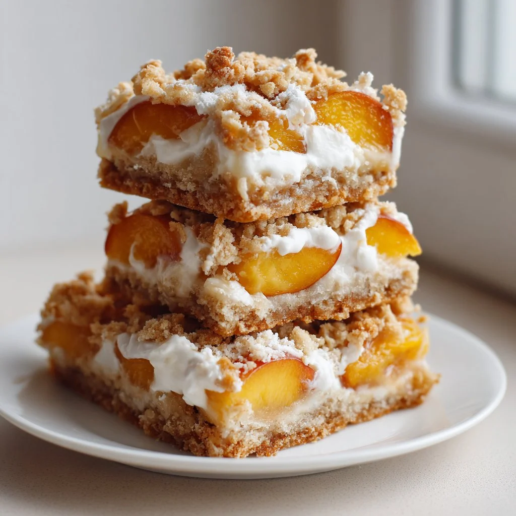 Peaches and Cream Crumble Bars