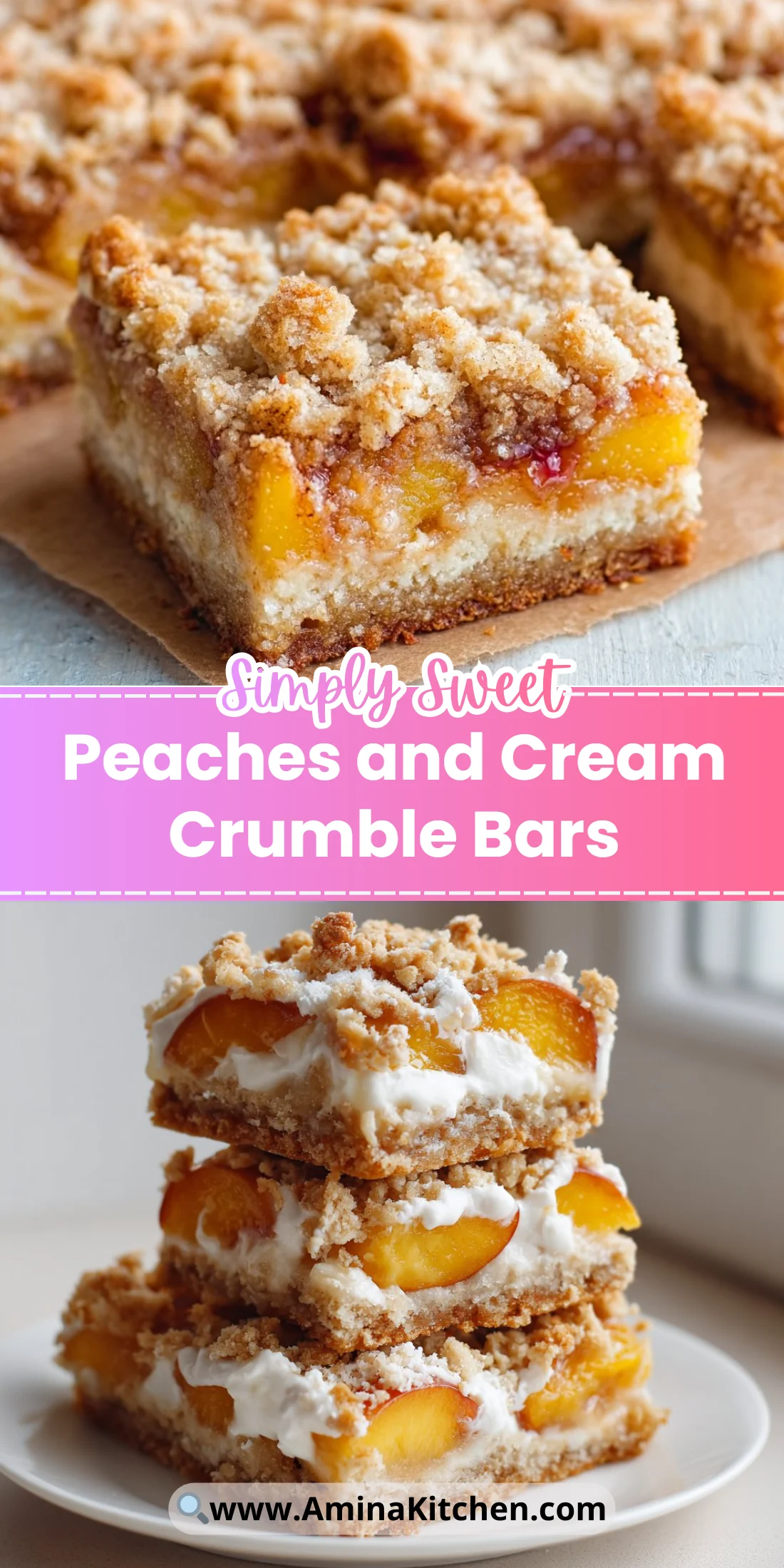 Peaches and Cream Crumble Bars
