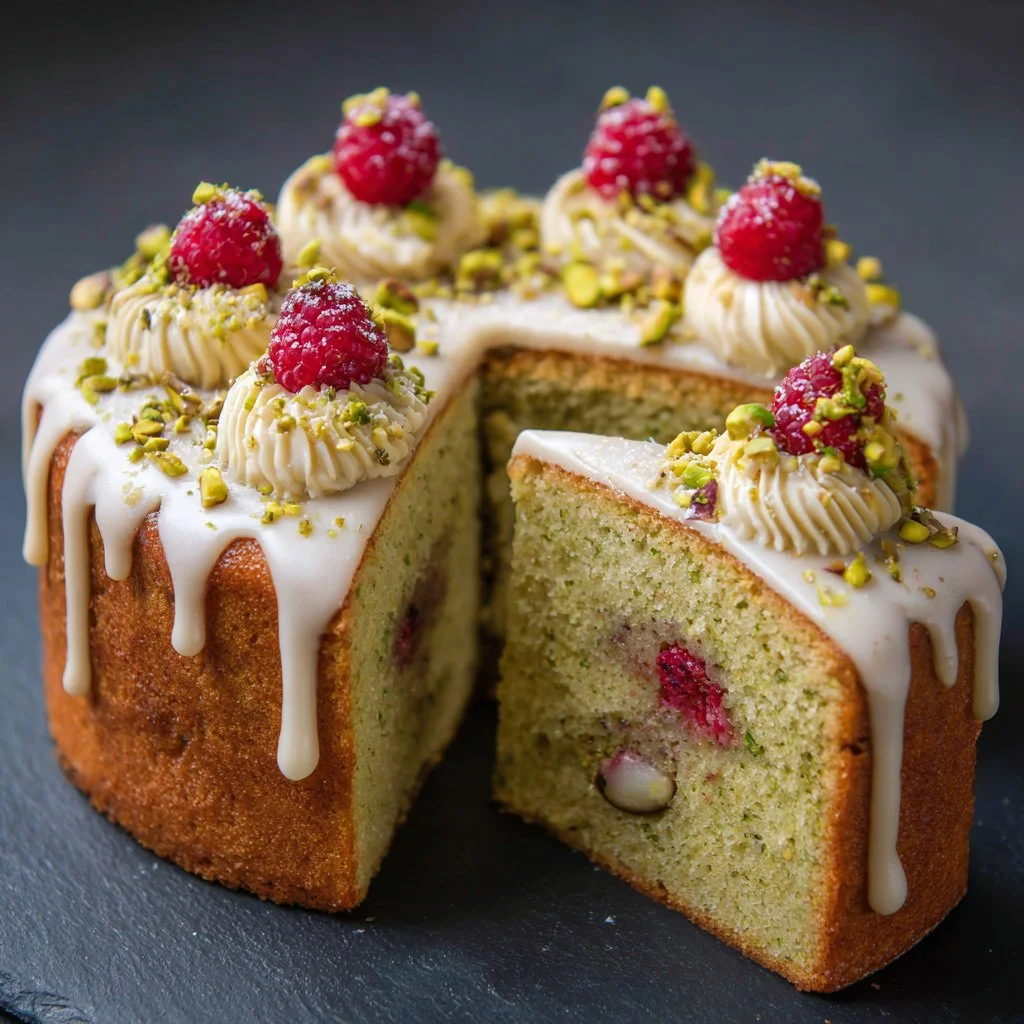 Pistachio Raspberry Cake: A Celebration of Flavor and Color